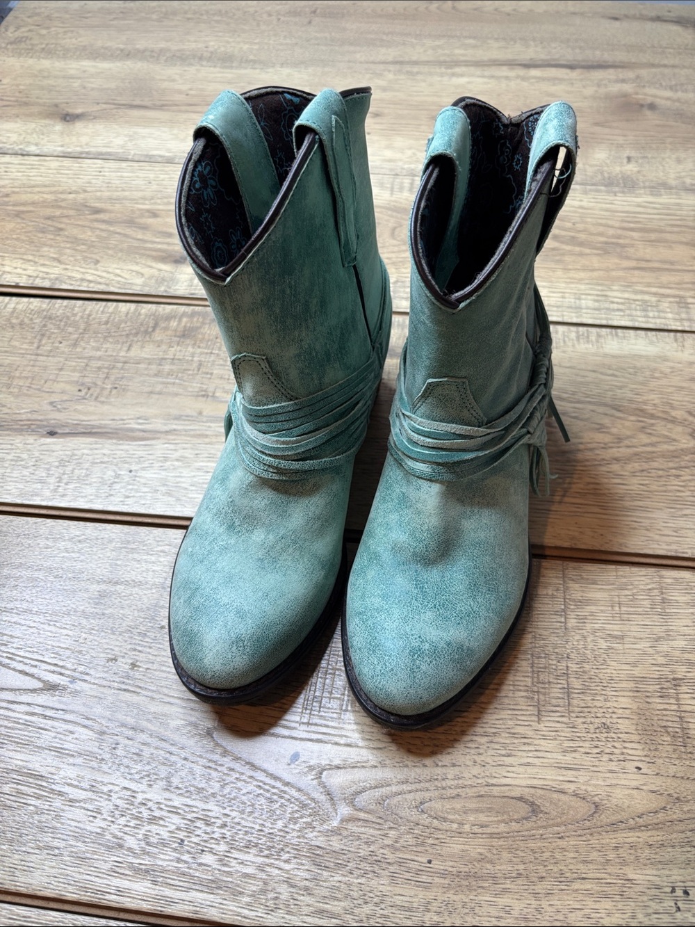Women's Laredo Kyra Turquoise Round Toe Ankle Boots Size 8.5